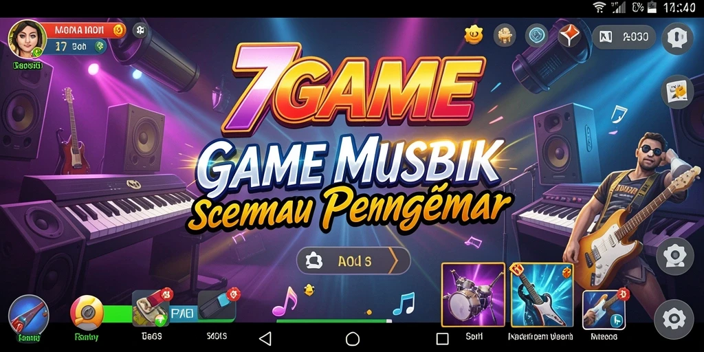 Tampilan gameplay 7GAME yang penuh warna dan dinamis.