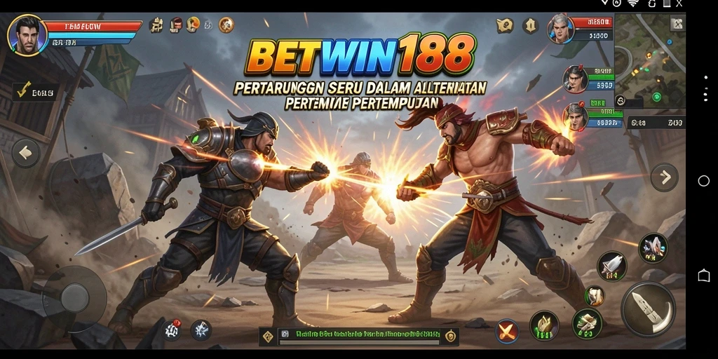 Screenshot utama BETWIN188 menampilkan aksi pertarungan yang intens dan grafis yang menawan.