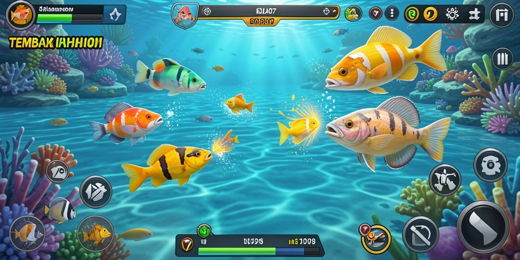 Screenshot BOLA07 dengan gameplay Tembak Ikan yang seru.