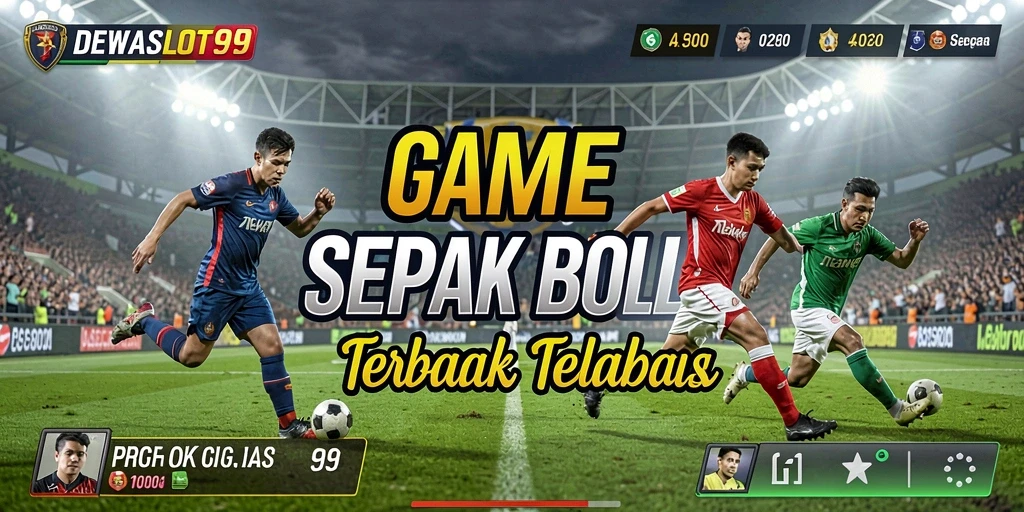 Screenshot DEWASLOT99 menampilkan aksi sepak bola seru dalam permainan.