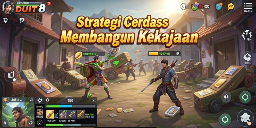 Tampilan gameplay DUIT8 dengan strategi membangun kekayaan