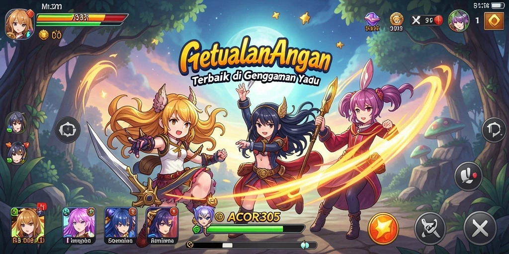 Tampilan gameplay menarik GACOR305 dengan karakter anime ikonik.