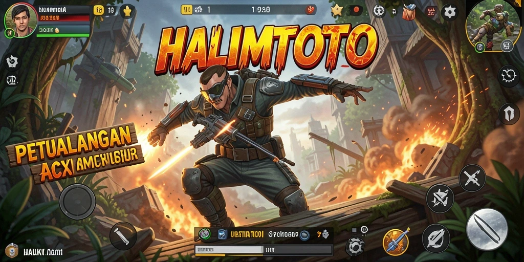 Screenshot gameplay HALIMTOTO menampilkan aksi mendebarkan dan pertarungan seru.