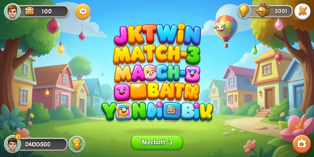 Tampilan gameplay JKTWIN yang menarik dengan kombinasi item berwarna.