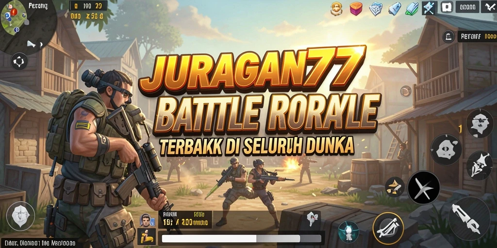Screenshot aksi seru dalam gameplay Battle Royale di JURAGAN77.