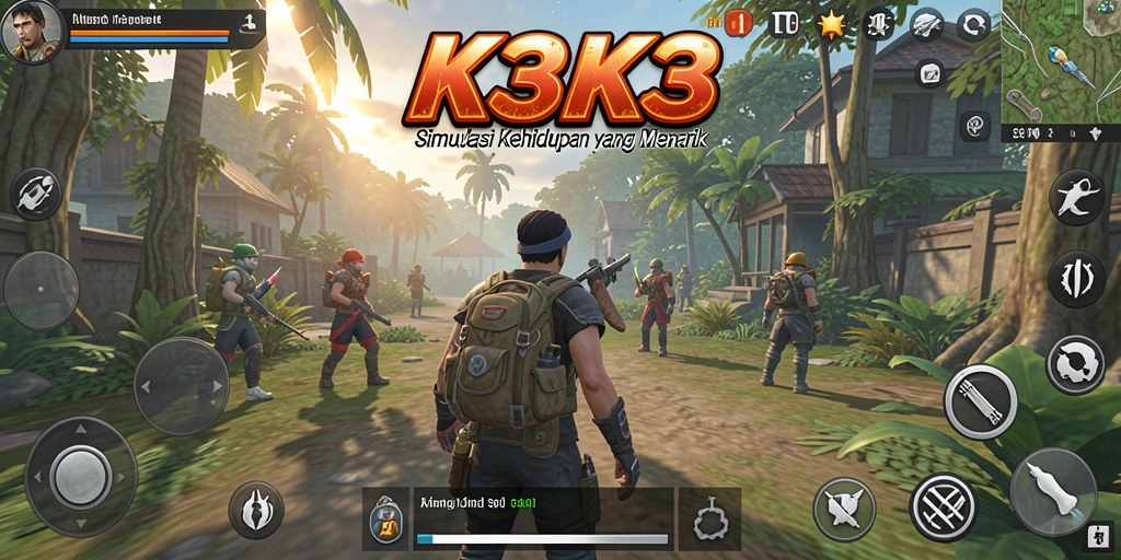 Tampilan gameplay K3K3 yang realistis dalam simulasi kehidupan.