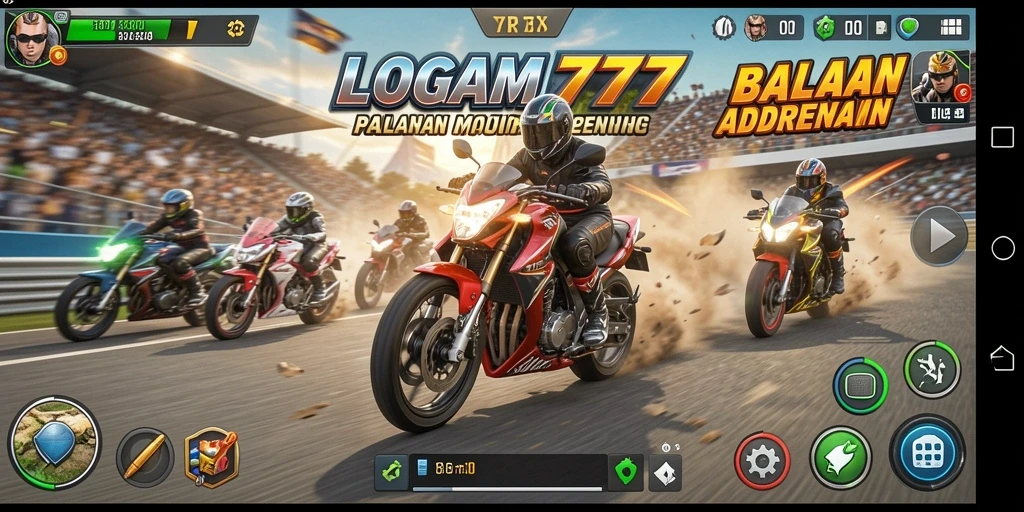 Tampilan menegangkan dari balapan motor di LOGAM777.