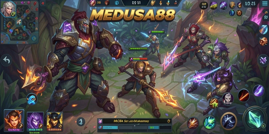 Gameplay seru dengan banyak aksi pertarungan di MEDUSA88.