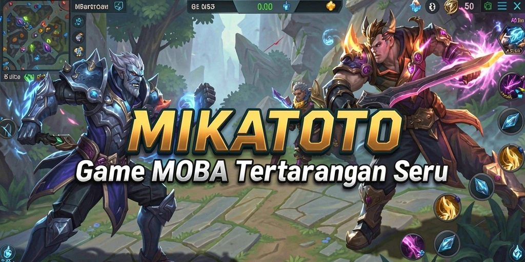 Tangkapan layar gameplay MIKATOTO dengan pertarungan seru di arena.