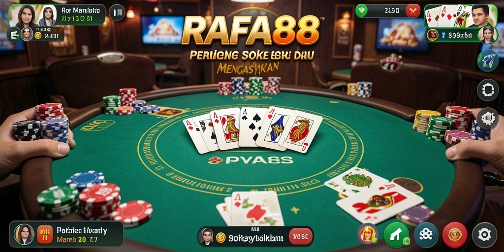 Screenshot RAFA88 menampilkan gameplay Poker yang seru dan interaktif.