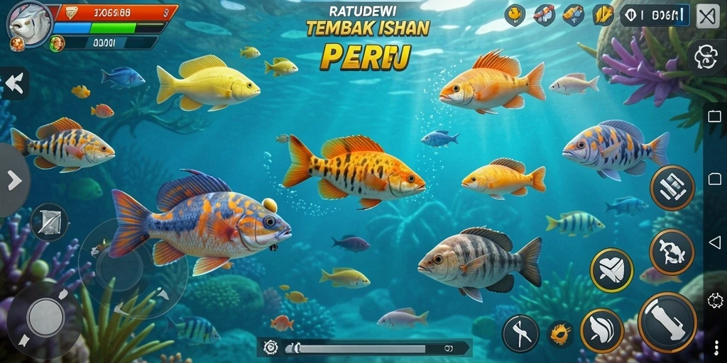 Tampilan gameplay seru Tembak Ikan di RATUDEWI.