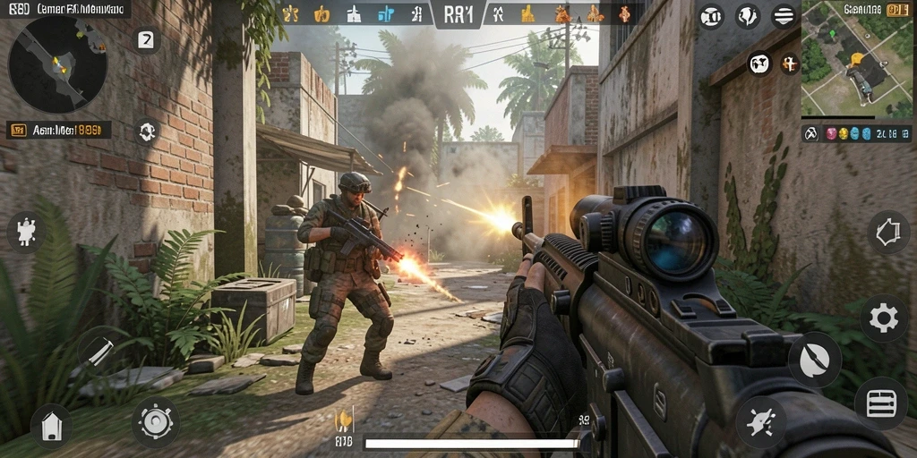 Gameplay mendebarkan di <strong>RR89</strong>, aksi tembak-menembak yang intens.