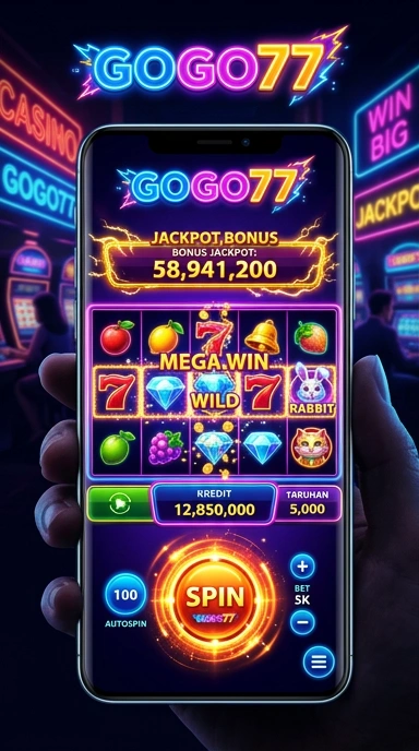 Tampilan antarmuka utama aplikasi gogo77 yang menarik.